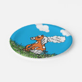 Landtiere Pony Baby Dusche sein a Boy Pappteller (Schrägansicht)