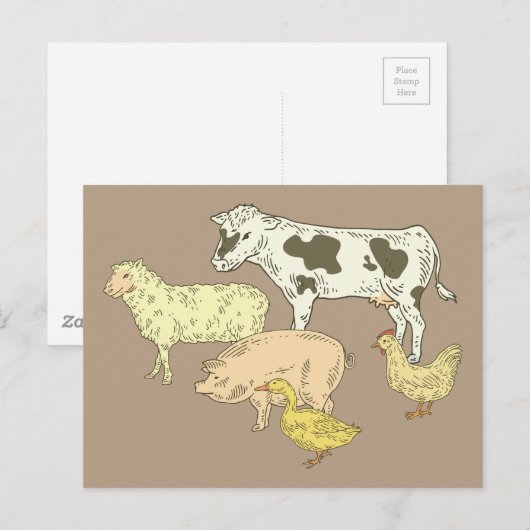 Landtiere Postkarte (Vorne/Hinten)