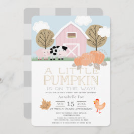 Landtiere Pumpkin Pink Virtual Baby Dusche Einladung