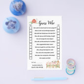 Landtiere raten, wer Baby Shower Game Card Flyer (Einzeln)
