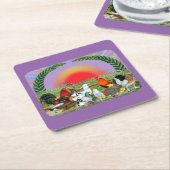 Landtiere Rechteckiger Pappuntersetzer (angewinkelt)