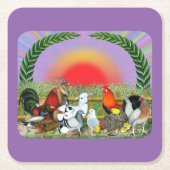 Landtiere Rechteckiger Pappuntersetzer (Vorderseite)