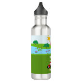Landtiere & Red Tractor Barnyard Individuelle Name Edelstahlflasche (Links)