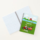 Landtiere & Red Tractor Barnyard Individuelle Name Notizblock (Innenseite)