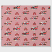 Landtiere & Red Traktor Barnyard Girls Muster Geschenkpapier (Flach)