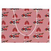 Landtiere & Red Traktor Barnyard Girls Muster Große Geschenktüte (Rückseite)