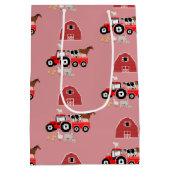 Landtiere & Red Traktor Barnyard Girls Muster Mittlere Geschenktüte (Rückseite)