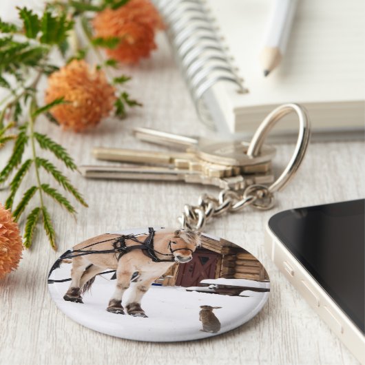 Landtiere reden Pferd und Kaninchen Schlüsselanhänger (Seite)