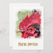 LANDTIERE, ROOSTER EINLADUNG (Vorne/Hinten)