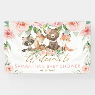 Landtiere Rosa Blütendusche Hintergrund  Banner