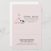 Landtiere Rosa Geburtstagskandinchen Bar Wrapper (Vorne/Hinten)