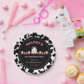 Landtiere rosa Kuh Barnyard 1. Geburtstag Party Pappteller (Party)