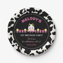 Landtiere rosa Kuh Barnyard 1. Geburtstag Party