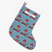 Landtiere & rote Traktor Barnyard Boys Muster Großer Weihnachtsstrumpf (Vorderansicht (hängend))