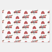 Landtiere & rote Traktor Barnyard Muster Geschenkpapier Set (Vorderseite)