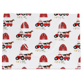 Landtiere & rote Traktor Barnyard Muster Große Geschenktüte (Vorderseite)