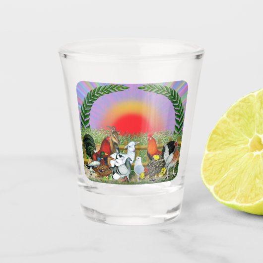 Landtiere Schnapsglas (Vorderseite)