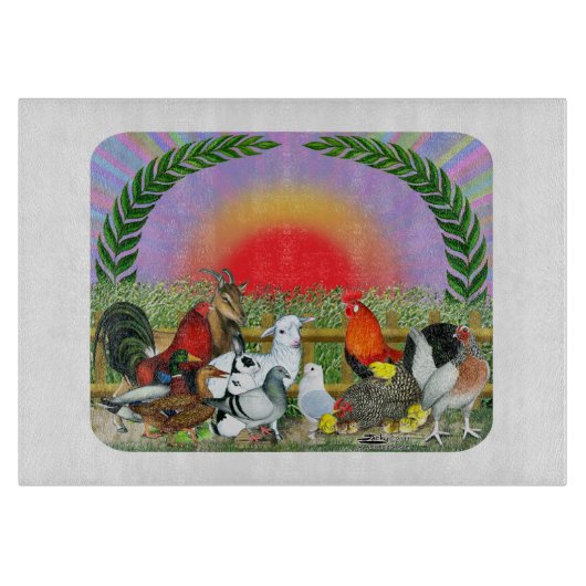 Landtiere Schneidebrett (Vorderseite)