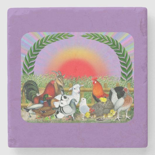 Landtiere Steinuntersetzer (Vorderseite)