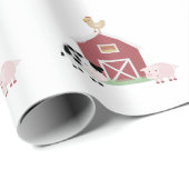 Landtiere und Baumuster Weiß Geschenkpapier (Rolleneckpunkt)