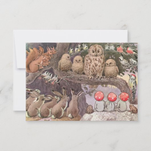 Landtiere und Kinder Elsa Beskow Dankeskarte (Vorderseite)