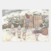 Landtiere und Kinder Elsa Beskow Geschenkpapier Set (Vorderseite 2)