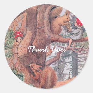 Landtiere und Kinder Elsa Beskow Runder Aufkleber