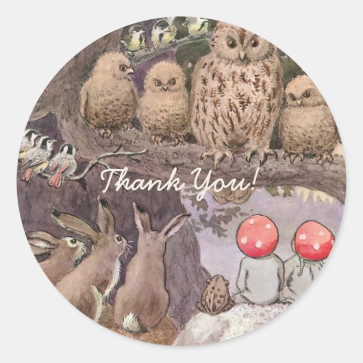 Landtiere und Kinder Elsa Beskow Runder Aufkleber (Vorderseite)