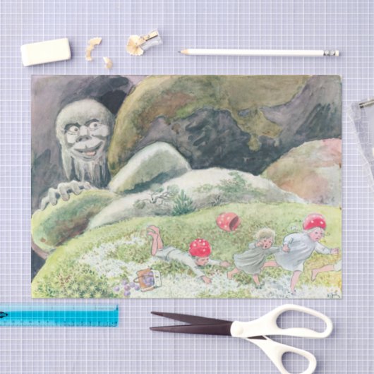 Landtiere und Kinder Elsa Beskow Seidenpapier (Handwerk)