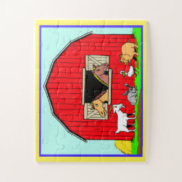 Landtiere und Stall, Kinderpuzzle 30 Stück Puzzle