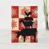 Landtiere Vintagen Stils Weihnachten (Vorderseite)