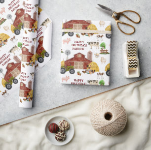 Landtiere Wasserfarben Kleintiere Geschenkpapier