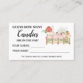Landtiere wie viele Candies Baby Duschkarte Platzkarte (Vorderseite)
