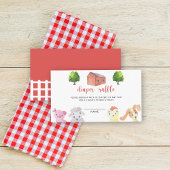 Landtiere - Windeln für Tombola-Babydusche Begleitkarte