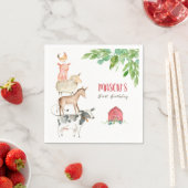 Landtiere Zoo Boy Birthday Barnyard Serviette (Beispiel)