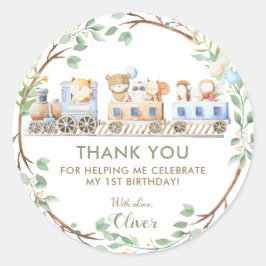 Landtiere Züge Grüne Danke für Ihre Unterstützung Runder Aufkleber