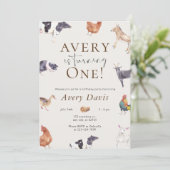 Landtiere zum Geburtstag Einladung (Stehend Vorderseite)