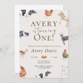 Landtiere zum Geburtstag Einladung (Vorne/Hinten)