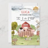 Landtiere zum Geburtstag Einladung (Vorderseite)