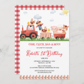 Landtiere zum Geburtstag Einladung (Vorne/Hinten)