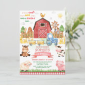 Landtiere zum Geburtstag Einladung (Stehend Vorderseite)