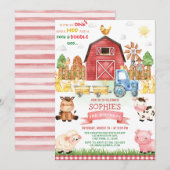 Landtiere zum Geburtstag Einladung (Vorne/Hinten)