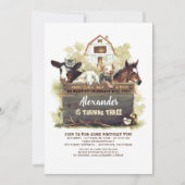 Landtiere zum Geburtstag Einladung (Vorderseite)