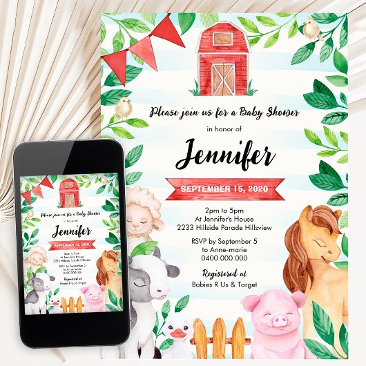 Landtiere zum Geburtstag Einladung