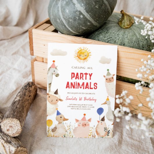 Landtiere zum Geburtstag Einladung