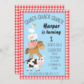 Landtiere zum Geburtstag Einladung (Vorne/Hinten)