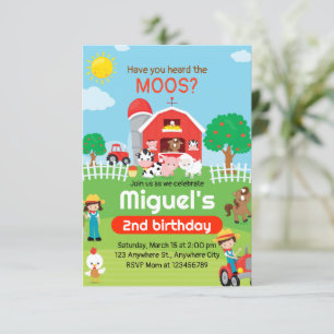 Landtiere zum Geburtstag Einladung, Barnyard-Party Einladung
