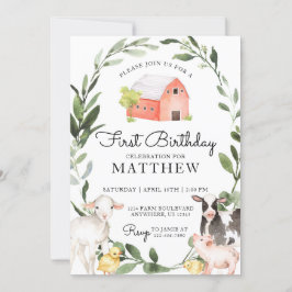 Landtiere zum Geburtstag Einladung für einen Junge