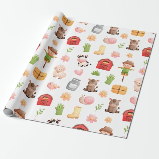 Landtiere zum Geburtstag Geschenkpapier (Ungerollt)