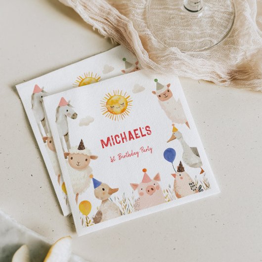 Landtiere zum Geburtstag Serviette